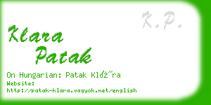 klara patak business card